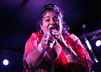 This is a photo of vocalist Pritee Almeida who performs as an Aretha Franklin Tribute in The All New Blues and Soul Revue.
